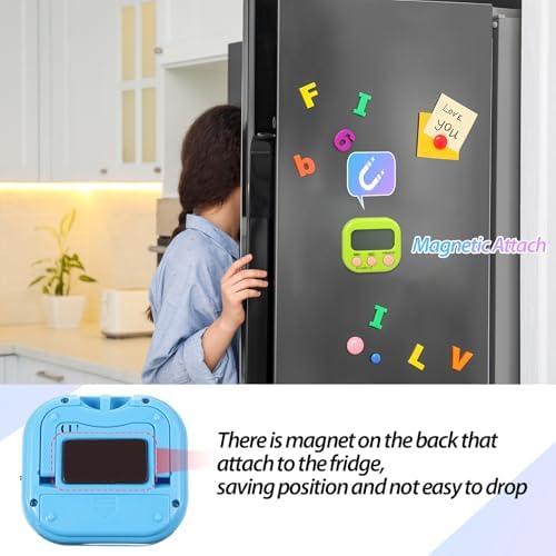 Weewooday 24 Pcs Digital Kitchen Timer Magnetic LCD Alarm, Blue, Green