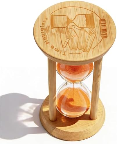 PROLOSO Wooden Hourglass Sand Timers 10 Minutes Large Bamboo Sand Clock 10 Min Glow in the Dark Sandglass for Kids Games Classroom Kitchen Decoration