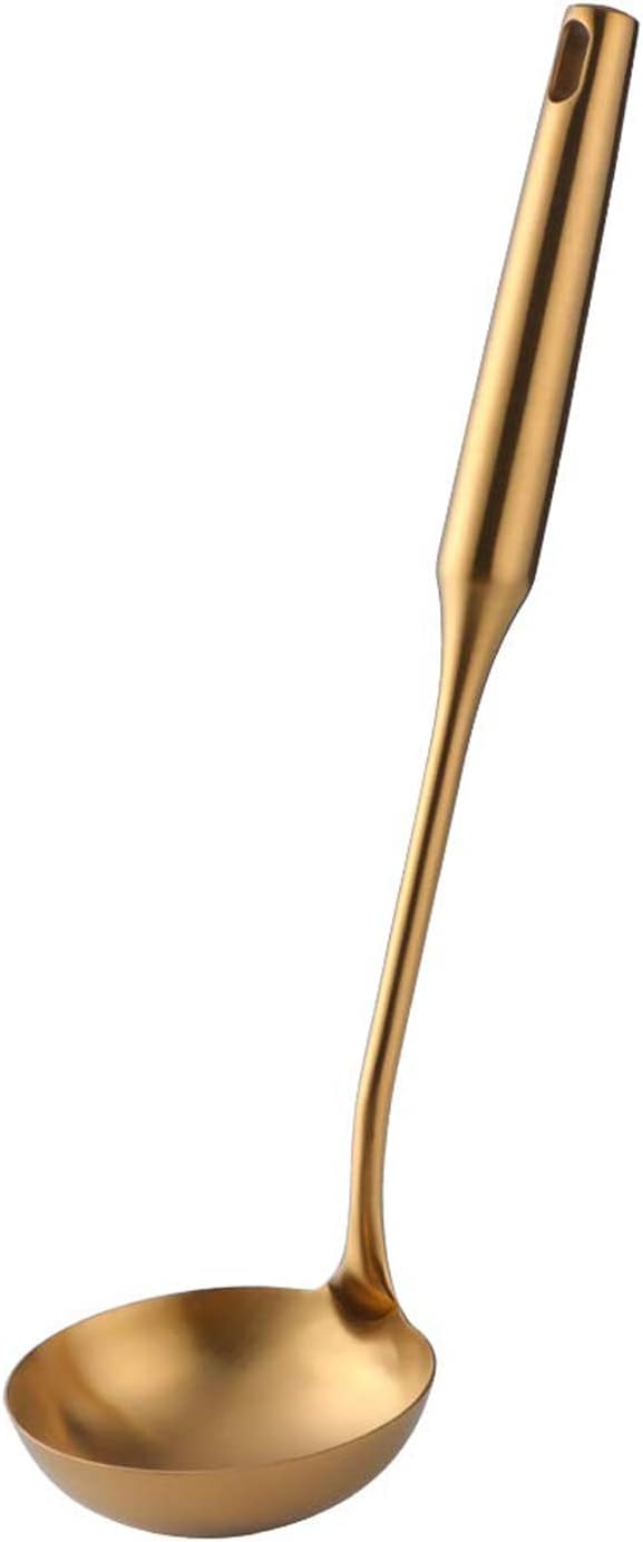 Soup Ladle, 304 Stainless Steel Soup Spoon with with Vacuum Ergonomic Round Handle,Durable & Sturdy Kitchen Ladle Spoon,Serving Ladle for Cooking,Portioning, Gravy,Sauces,12.67inch