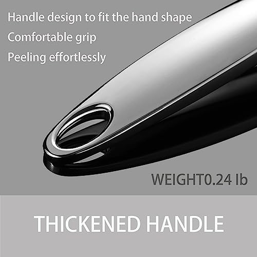 Vegetable Peeler Potato Peeler, Heavy 0.24Ib Stainless Steel Non-Slip Handle and Sharp Blades, Set Of 2 (1 Straight 1 Serrated Blade) Collaborative Work Perfect Peeling