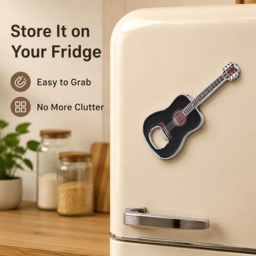 Guitar Shaped Bottle Opener, 2 Pack Metal Beer Opener Gift for Music Lovers