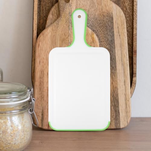 Cutting Board Plastic Chopping Board with Easy Grip Handle for Meat Veggies Fruits Kitchen White