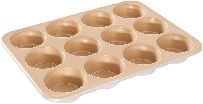 Nordic Ware Naturals Aluminum NonStick Muffin Pan, Twelve 2.75 Inch Cups