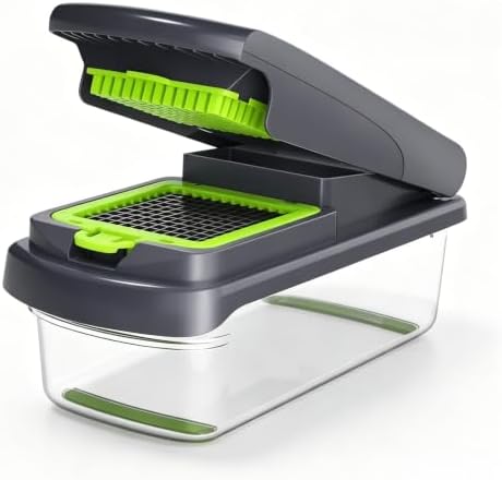 15-in-1 Manual Vegetable Chopper Slicer, Onion Potato Fruit Cutter with Detachable Drain Container & Safe Hand Guard