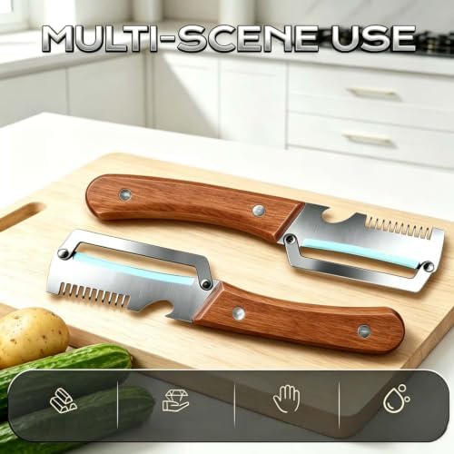 2026 Upgrade 3-in-1 Multifunctional Vegetable Peeler Set, Scallion Shredder and Bottle Opener Fruit and Vegetables(3Pcs)