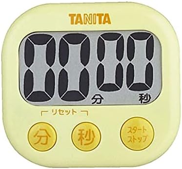 Tanita TD-384 YL Kitchen Study Learning Timer with Magnet, Large Screen, Loud Volume, 100 Minutes, Yellow