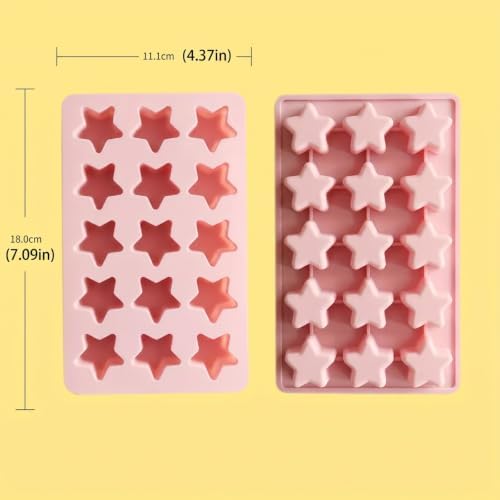 Star Ice Cube Tray,Stars Silicone Ice Trays for Freezer (2pcs Star)