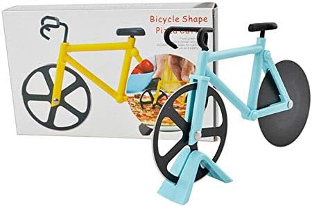 Bicycle Pizza Cutter Wheel SENRISE Bike Pizza Slicer Dual Stainless Steel Non-stick Cutting Wheels With a Stand, for Home Pizza Lovers (1PC, Baby Blue)