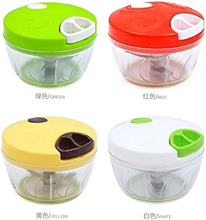 Multi-function Hand Held Vegetable Shredder Slicer Cutter Powerful Manual Pulling Food Chopper Cutting Various Foods Nuts Pesto (Green)