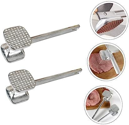 MAGICLULU 2 pcs Heavy Duty Meat Tenderizer Tool Dual Sided Meat Mallet Hammer for Tenderizing Steak Chicken and Fish with Comfortable Grip Handle for Kitchen Use