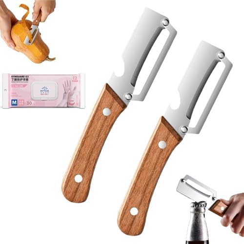 Zero Flex Wooden Peeler, 2-in-1 Multifunctional Vegetable Peeler, Wooden Handle Peeler, Zero Flex Wood Kitchen Tool for Fruit Potato (2 PCS)