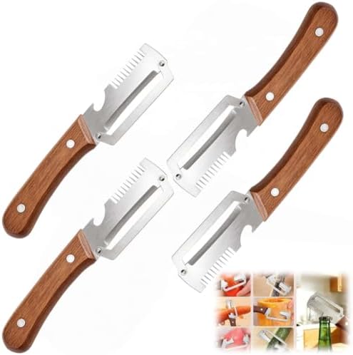 2026 Upgrade 3-in-1 Multifunctional Vegetable Peeler Set, Scallion Shredder and Bottle Opener Fruit and Vegetables(4Pcs)