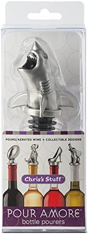 Stainless Steel Shark Wine Aerator Pourer - Deluxe Decanter Spout for Robust Red and White Wine - Pour Amore Bottle Pourer/Stopper & Air Diffuser by Chris's Stuff
