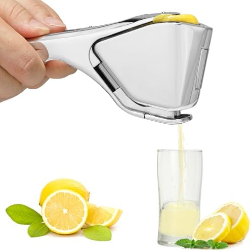 Premium Stainless Steel Lemon Squeezer – Heavy-Duty Manual Citrus Juicer with Seed Filter, Dishwasher-Safe, Ergonomic Grip, Ideal for Lemons, Limes, Oranges, and Grapefruits