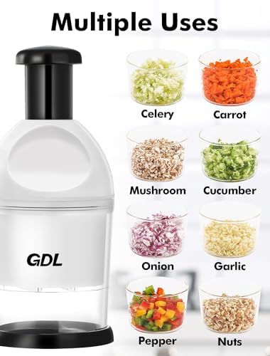 GDL Food Chopper, Manual Slap Vegetable Chopper Onion Dicer, Garlic Mincer
