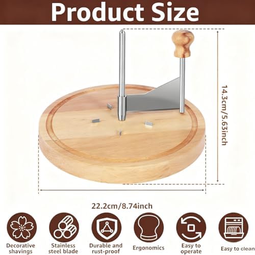 Cheese Curler Wheel, Girolle Cheese Shaver with Wood Base