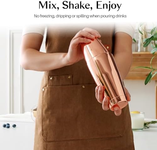 WOTOR Boston Cocktail Shaker Set, 18 oz & 28 oz, Stainless Steel (Rosegold)