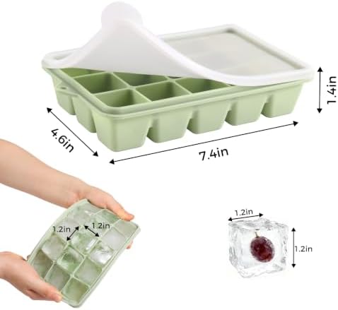 4 Pack Silicone Ice Cube Trays, Easy Release Ice Trays for Freezer with Lid