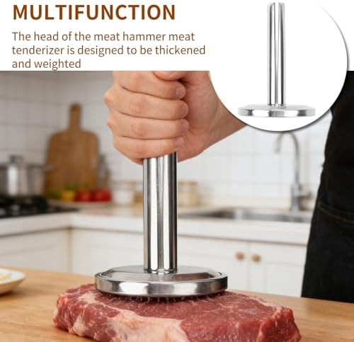 Meat Tenderizer Hammer, Meat Pounder Tenderizer Meat Pounder Flattener Kitchen Mallet Stainless Steel Meat Loosening Hammer Multifunctional Thickened and Weighted Chicken Tenderizer