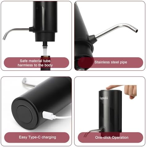 Electric Wine Aerator, Wine Decanter, Wine Dispenser, Wine Gift, Automatic One-Touch Wine Pourer Pump Wine Oxidizer for Red and White Wine Re-chargeable