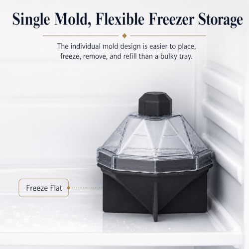 Diamond Ice Molds for Whiskey 4-Pack Makes 2.3in Large Shaped Ice Cubes