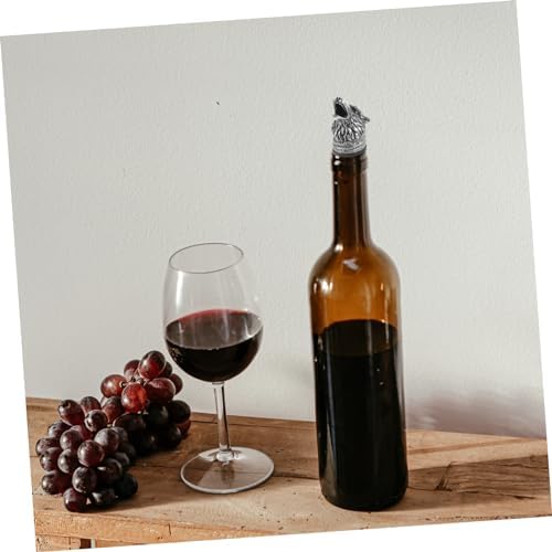 Wolf Head Wine Pourer Wine Bottle Topper Wine Bottle Pourer Bottle Pourers Liquors Spouts for Bottles Wine Bottle Sealing Plug Whiskey Pourer Spouts Cork Beer Oil Pourer Alloy