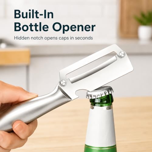 Vegetable Peeler Set with Julienne Peeler & Bottle Opener, Stainless Steel