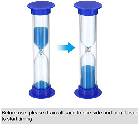 PATIKIL 2 Minute Sand Timer, 4Pcs Small Sandy Clock with Plastic Cover, Count Down Sand Glass for Games, Kitchen, Party Favors DIY Decoration, Blue