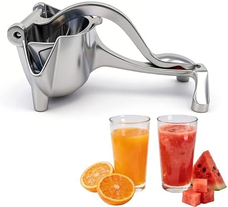 Manual Juicer and Lemon Squeezer, Heavy Duty 0.6L Aluminum Citrus Juicer - Orange Press, Easy Clean Handheld Juice Extractor for Grapefruit, Pomegranate