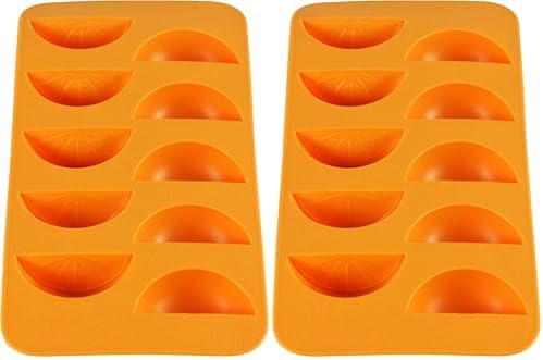Orange Slices Ice Cube Tray - Fairly Odd Novelties - Fun Fruit Shaped Food Molding Gift (Pack of 2)