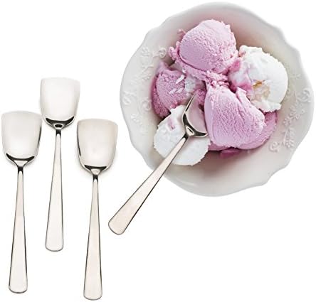 RSVP International Ice Cream Tool Collection, Dishwasher Safe, Large Handle, Spoons, 4 Piece