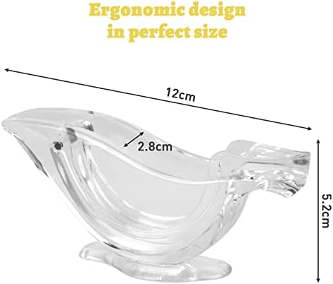 HNQH Manual Lemon Juicer, Acrylic Manual Lemon Slice Squeezer, Portable Transparent Fruit Juicer, Elegance Bird Shape, Hand Juicer for Orange Lemon Lime Pomegranate (4 Pack) (4 Pack)