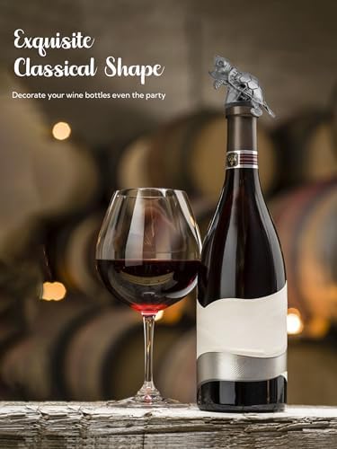 Sea Turtle Wine Pourer Bottle Stopper, Metal Animal Wine Aerator Spout with Leak-Proof Rubber, Universal Fit for Wine & Liquor Bottles, Drip-Free Turtle Wine Topper Bar Accessory Gifts for Wine Lovers