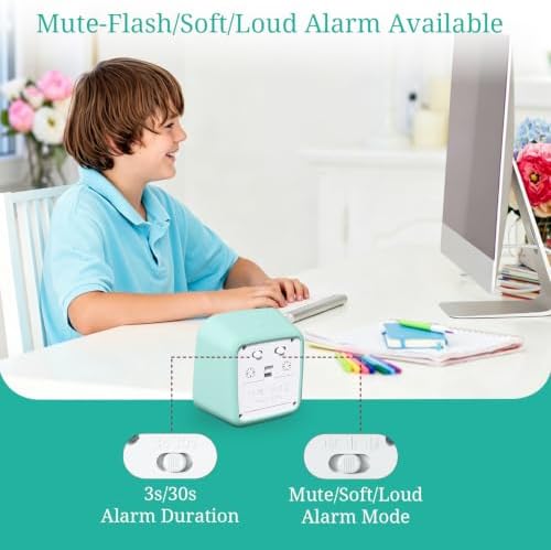 Visual Timer for Kids and Adult, 60-min Countdown Timer, LightCyan