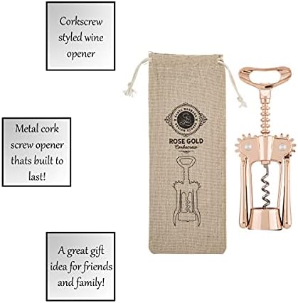Santa Barbara Design Studio Table Sugar Wine Opener- Corkscrew, 2.75" x 7.25", Rose Gold