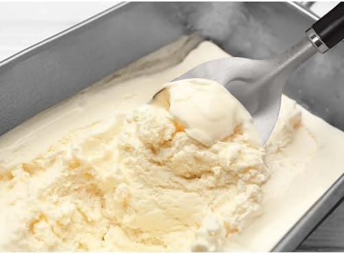 9" Stainless Steel Ice Cream Spade with Black Handle for Scrape and Scoop Gelato and Creamier Frozen Desserts