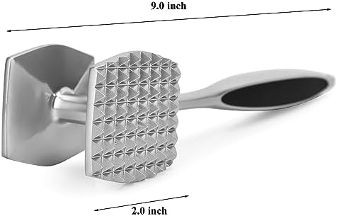 Aliglow Meat Tenderizer Hammer Tool Pounder For Tenderizing Steak Beef Poultry, Heavy Duty Dual-Sided Mallet with Soft Grip Handle - Multifunctional Kitchen Beater for Chicken,Fish, Baking