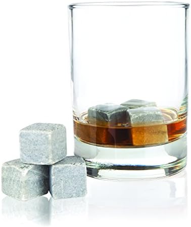 Viski Glacier Rocks, Whiskey Stones Set, Bourbon Rocks, Cocktails and Liquor Stones, Chilling Stones for Drinks, Whiskey Accessories, 6-Piece