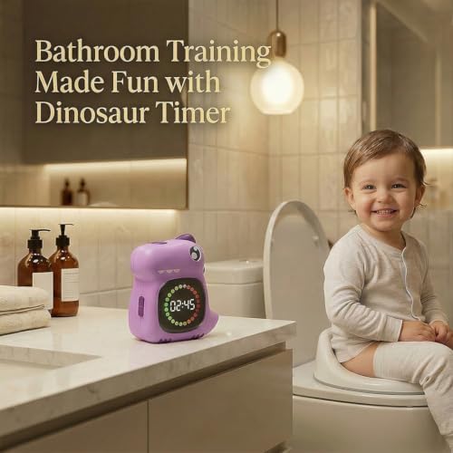 Purple Dinosaur Visual Timer for Kids, Girls Countdown Timer