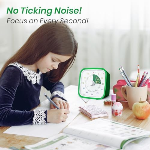 Yunbaoit Dinosaur Visual Timer for Kids, 60-min Countdown Timer, Green