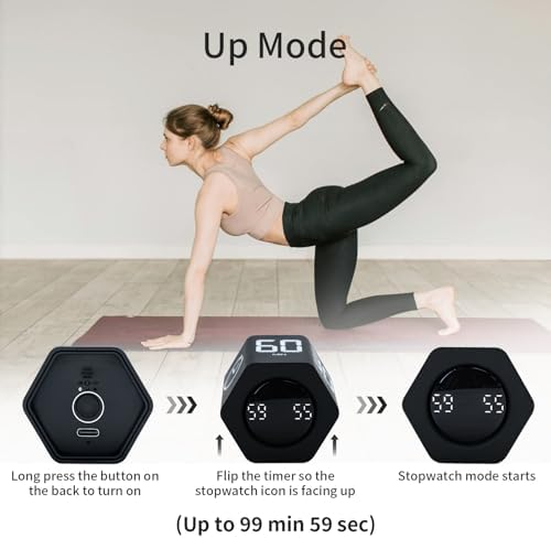 LUCKY TIME Flip Productivity Timer, 1, 5, 10, 30, 60 Min, Desk Cube Timer