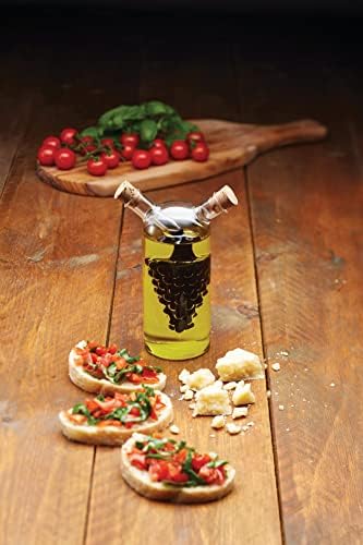 KitchenCraft Italian Glass Dual Oil and Vinegar Dispenser Bottle, Grapes