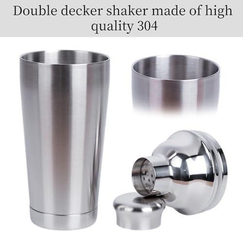 21oz Cocktail Shaker - Insulated Double Wall, Martini Shaker, Drink Shaker, No Stuck Twist Lid, Leakproof, Built-in Strainer, Perfect for Home Bar