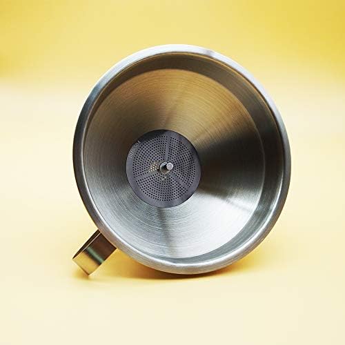 304 Stainless Steel Kitchen Funnel set of 3 with Filter Strainer and Mesh Wide Mouth Wine Funnel Filter Transferring Liquid,Dry Powder Ingredients (funnel 5''+filter 300mesh)