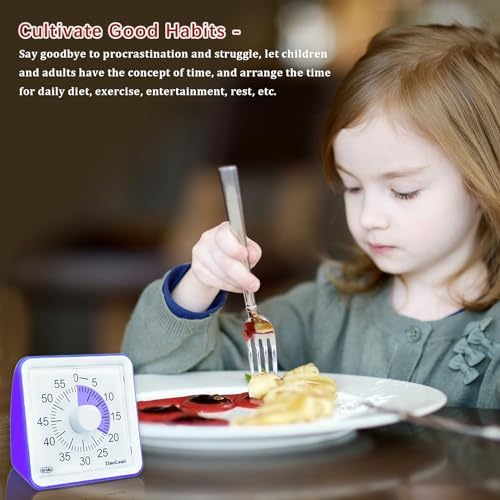 60-Minute Visual Timer for Kids Management Classroom Timer, Purple