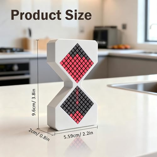 LED Hourglass Timer, Gravity Sensor, Adjustable from 1-30 Minutes, DIY Electronic Timer,Suitable for Bathing, Cooking, Fitness, Baking, Studying and Working (White and red)