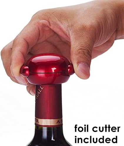 KAYCROWN Wine Bottle Opener - Vertical Lever Corkscrew Wine Opener with Foil Cutter & Extra Screw, Manual Handheld Wine Corkscrew with Ergonomic Lever Pump