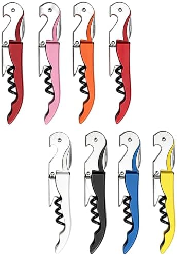 8 Pack Colorful Wine Key Corkscrew, Stainless Steel Waiter's Opener