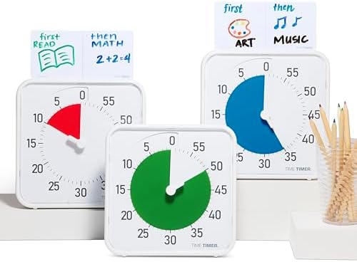 Time Timer Original 8" Visual Countdown Timer – Medium 60-Minute Silent Classroom Visual Timer for SEL, Emotional Regulation, Focus, Calm Transitions, ADHD, Autism – (Green & White)