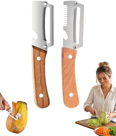 Precision Peeler Pro - Julienne Peeler Vegetable Peeler, Multifunctional Vegetable Peeler, 2.5mm Thickened Stainless Steel Peeler, Heavy Duty Julienne Peelers for Squash, Pineapple, Sugarcane (A+B)
